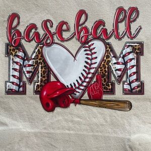 Stylish Red and White Baseball Mom Tote